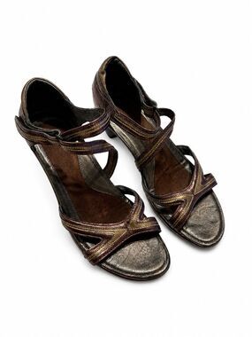 Naot Comfort Leather Sandals Size 39 Copper Brown Strappy Low Heel support